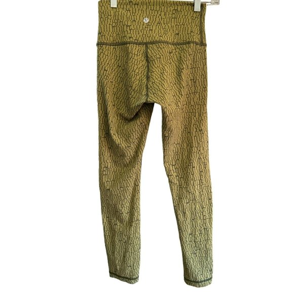 Lululemon Women's Wunder Under High Rise Stacked Jacquard Mossy Dark Olive Sz 4 - Picture 4 of 5